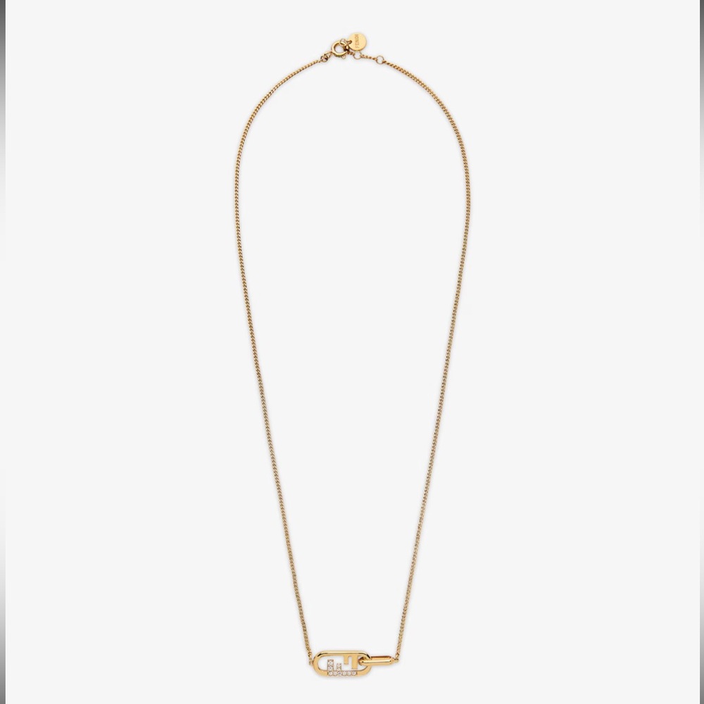 Fendi F is for Fendi Gold Rhinestone Necklace - Picture 4 of 6